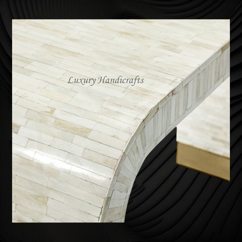 Full Bone Inlay Waterfall Console Table