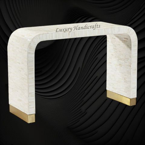 Full Bone Inlay Waterfall Console Table