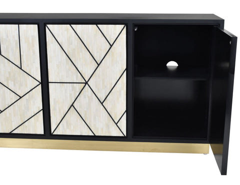 Full Bone Door Credenza Black