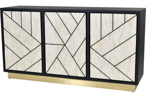 Full Bone Door Credenza Black