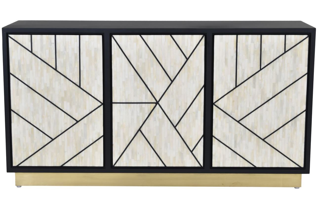 Full Bone Door Credenza Black