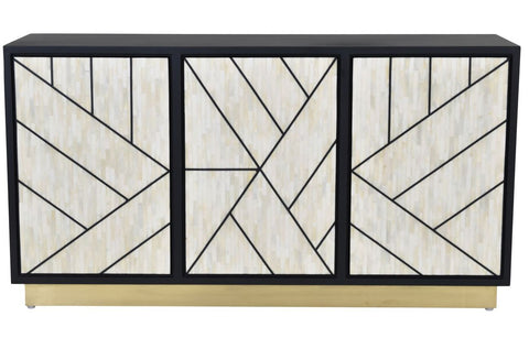 Full Bone Door Credenza Black
