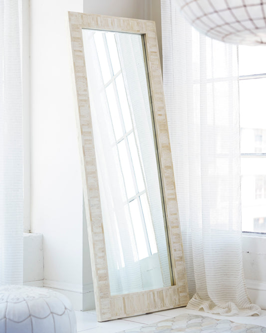 Full Bone Inlay Floor Mirror