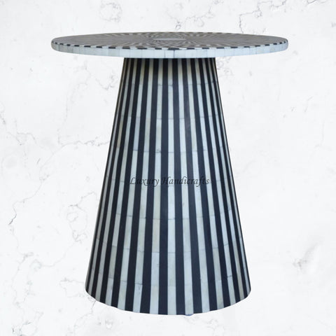 FUSION Bone Inlay Round Side Table Black