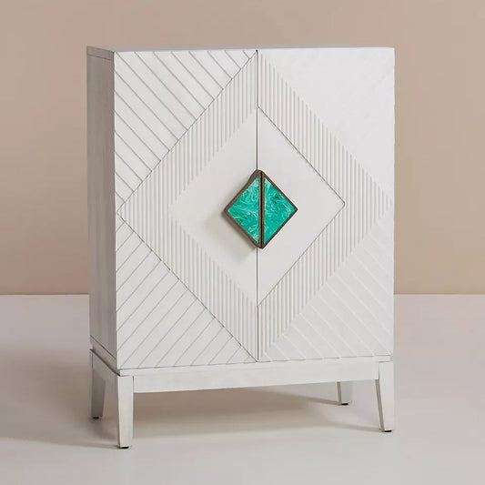 Handcarved Samuel Cabinet White