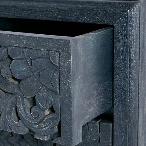 Luxury Handcarved Lombok 3 Drawer Dresser Indigo
