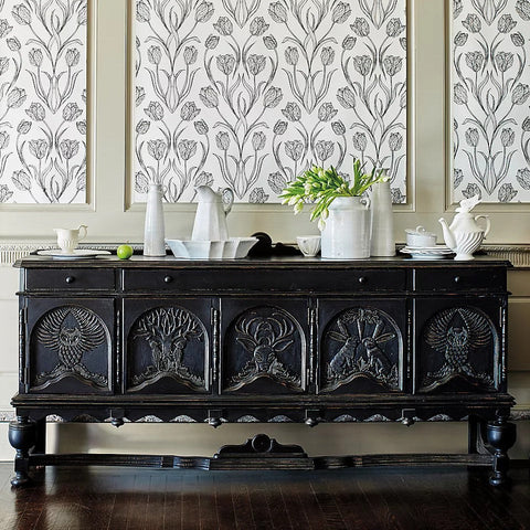 Handcarved Menagerie Buffet Black
