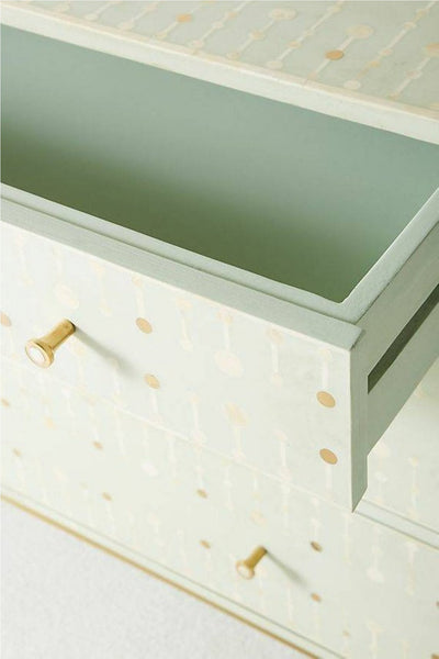 Sprout Bone Inlay Chest of 3 Drawers Light Green