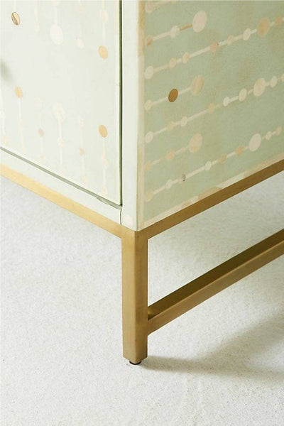 Sprout Bone Inlay Chest of 3 Drawers Light Green