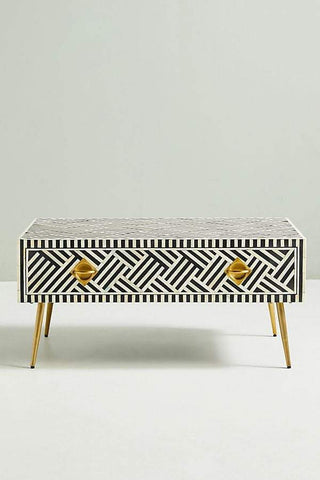 Optical Inlay Coffee Table Black