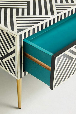Optical Inlay Coffee Table Black