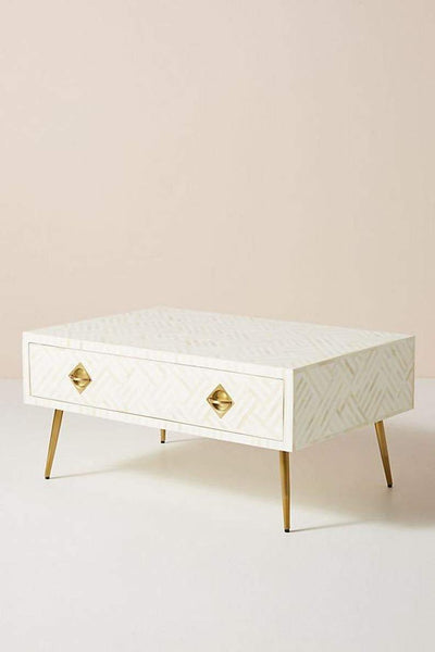 Optical Inlay Coffee Table White