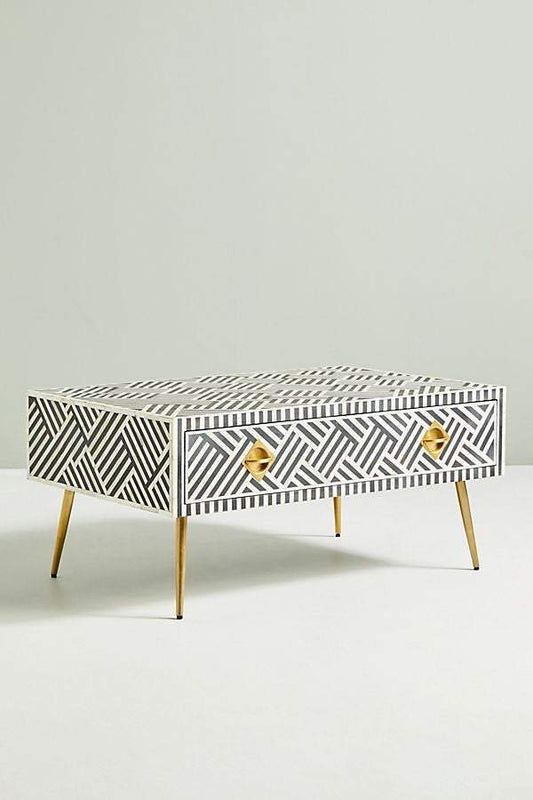 Optical Inlay Coffee Table Black