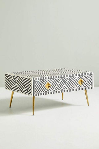 Optical Inlay Coffee Table Black