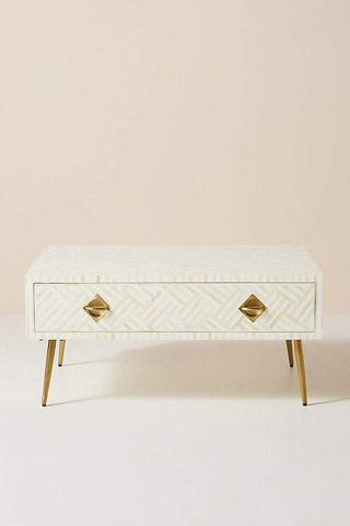 Optical Inlay Coffee Table White