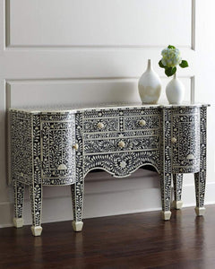 Bone Inlay Victorian Buffet Black