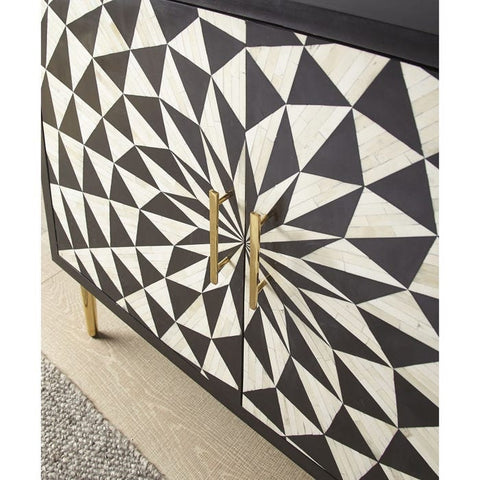 Bone Inlay Artifact 2 Door Cabinet Black
