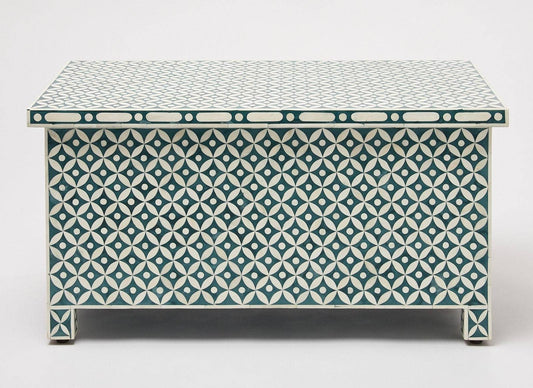 Geometric Bone Inlay Trunk Cum Coffee Table