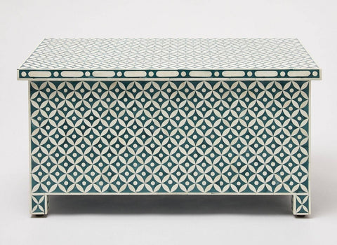 Geometric Bone Inlay Trunk Cum Coffee Table
