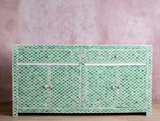 Color Bone Inlay Sideboard Green
