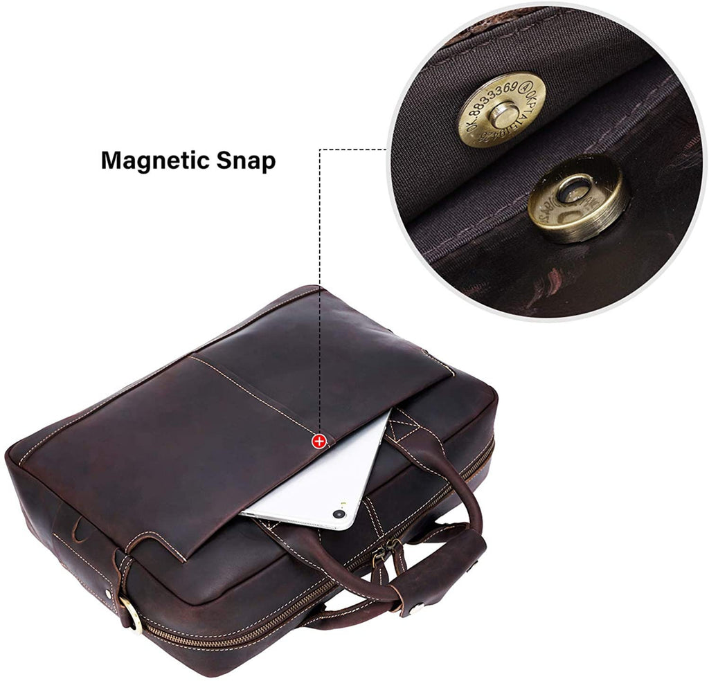 Wildhorn Genuine Leather Brown 16 inch Briefcase Laptop Bag for Men wi –  WILDHORN