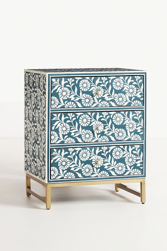 Lalita Bone Inlay Nightstand Teal Green