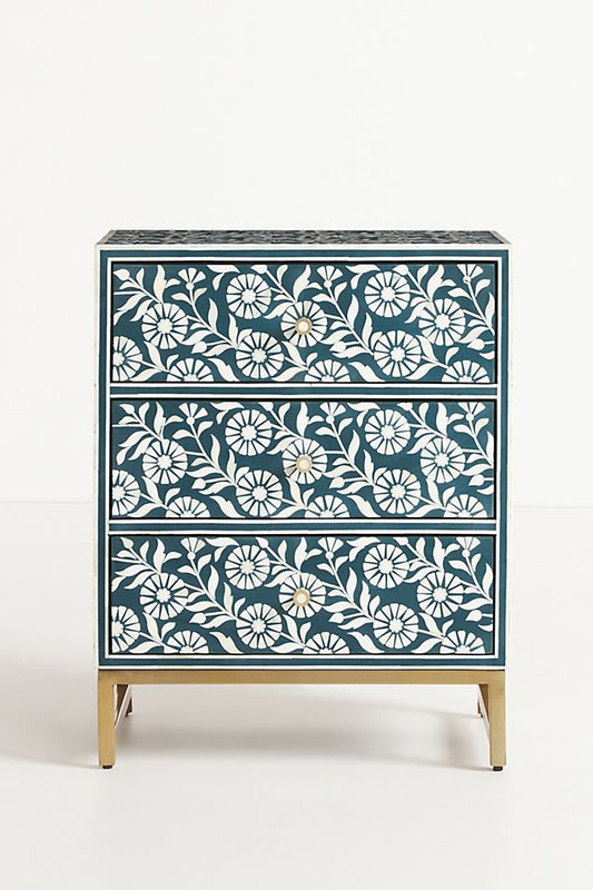 Lalita Bone Inlay Nightstand Teal Green