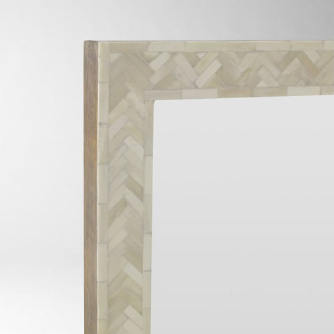Chevron Full Bone Inlay Floor Mirror