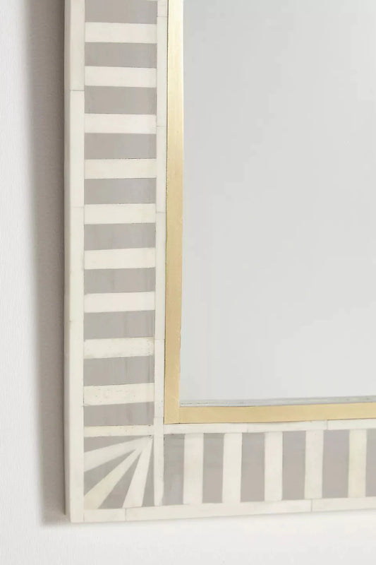 Waterfall Bone Inlay Mirror Grey